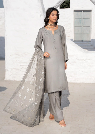 RNDH-05- Grey - Readymade - Rania.H Linen Collection 2025 - Memsaab Online