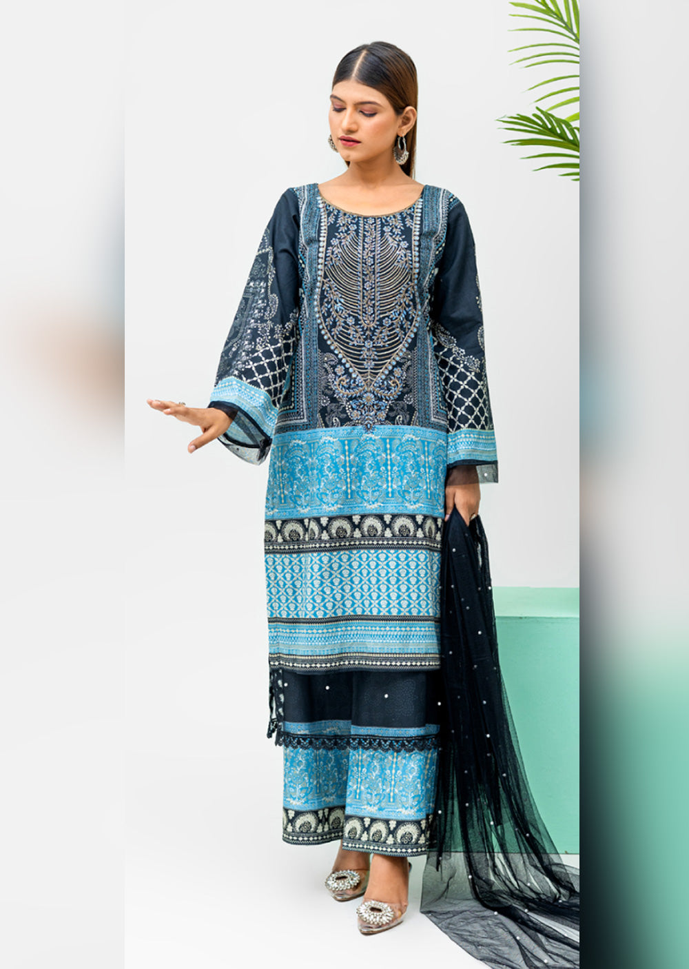 RMJ-05 - Readymade - Rangz Printed Lawn Suit 2025 - Memsaab Online