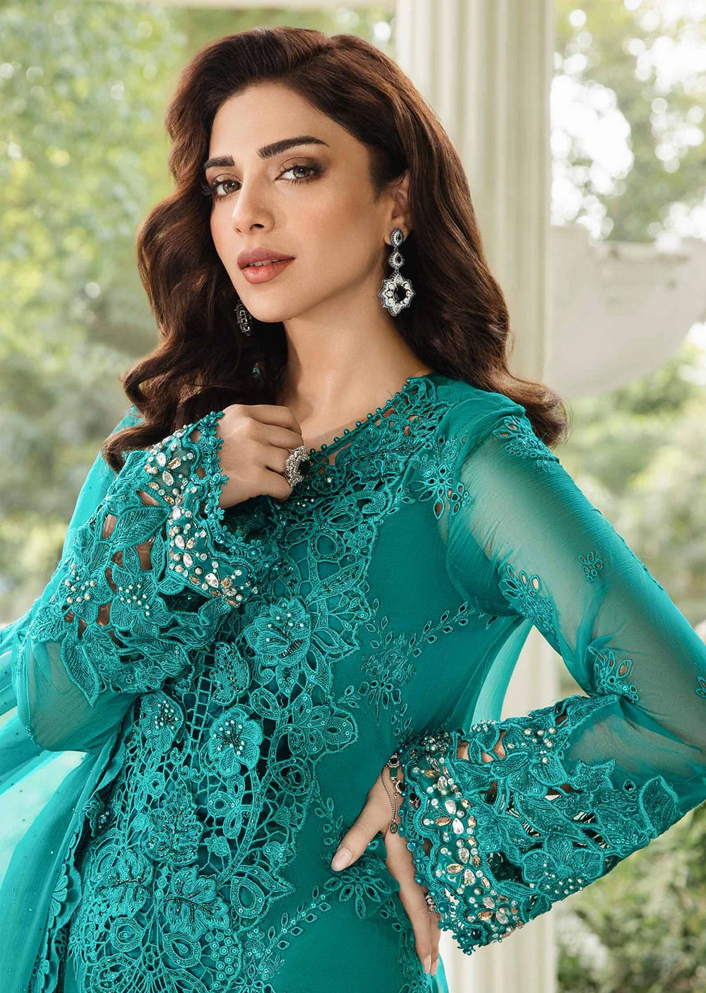 MPC-24-105 - Unstitched - Maria B Embroidered Chiffon 2024 - Memsaab Online