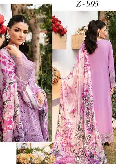 Z-905 - Unstitched - Ramsha Andaaz Luxury Lawn Vol 9 2024 - Memsaab Online