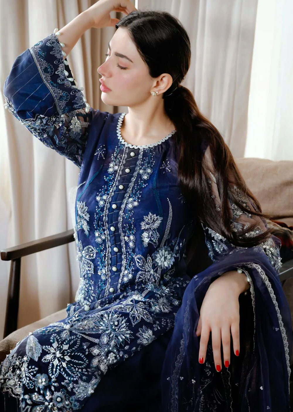 Meena - Meeral Readymade Organza Suit - Memsaab Online