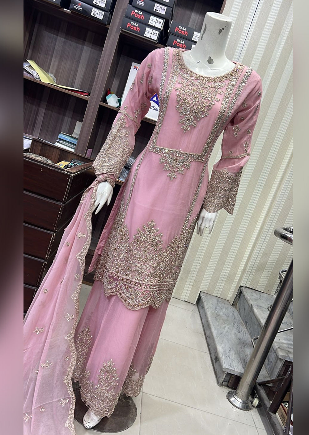 SHAZ9008 Chiffon Embroidered Mummy n Me Outfit - Memsaab Online