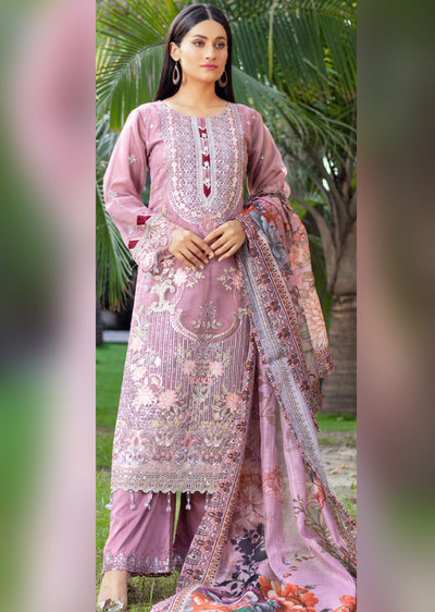 RYJ-05 - Readymade - Rangz Organza Embroidered Suit 2025 - Memsaab Online