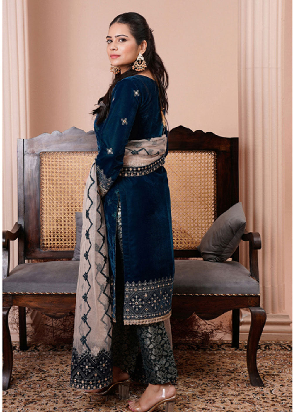 HN-05 - Unstitched - Hina Embroidered Collection 2023 - Memsaab Online