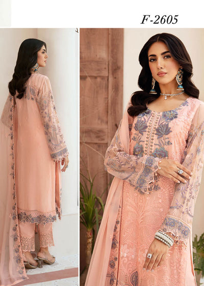 F-2605 - Unstitched - Ramsha Chiffon Collection Vol 26 2024 - Memsaab Online