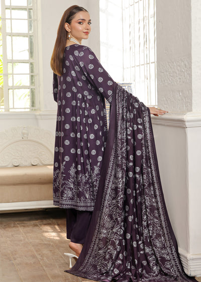 AMT5105 - Purple Readymade Linen Suit - Memsaab Online