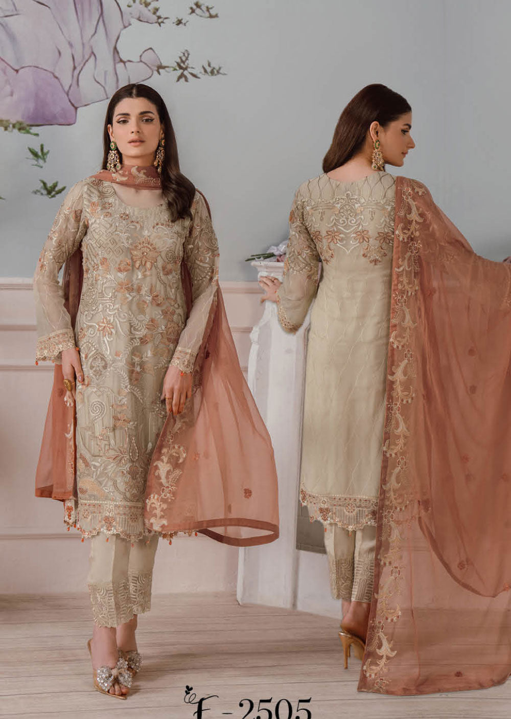 F-2505-R - Readymade - Ramsha Chiffon Collection Vol 25 2024 - Memsaab Online