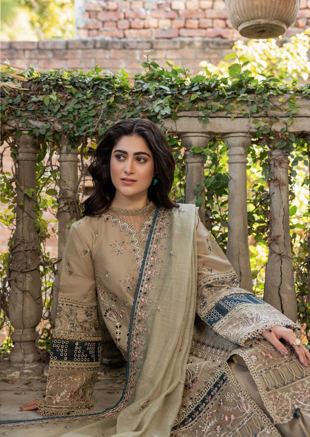 FSH-05-R - Whimsical Sage - Readymade - Bahaar Embroidered Lawn Suit 2024 - Memsaab Online