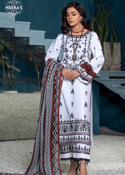 HSS-201 - Readymade - Luxury Embroidered Heeras Suit - Memsaab Online