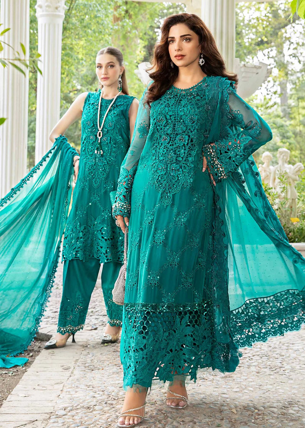 MPC-24-105 - Unstitched - Maria B Embroidered Chiffon 2024 - Memsaab Online