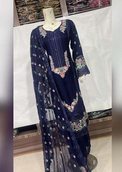 SHAZ9007 Chiffon Embroidered Mummy n Me Suits - Memsaab Online