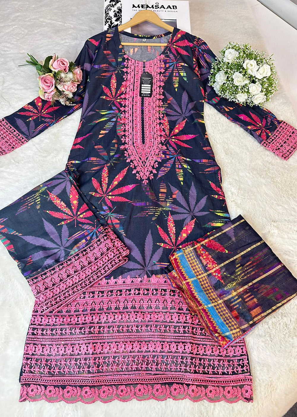 ASK604 Readymade Printed Lawn Suit - Memsaab Online