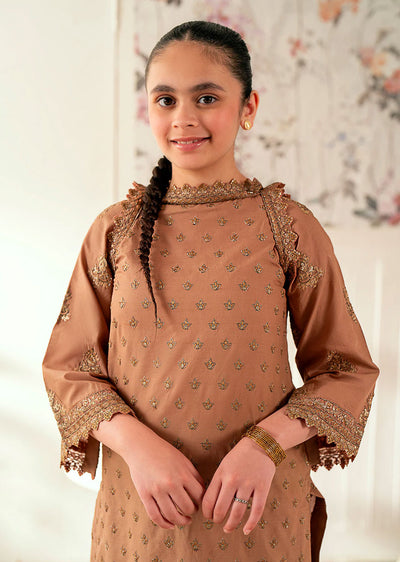 MS-24604 Brown Kids Designer Sharara Suit - Memsaab Online