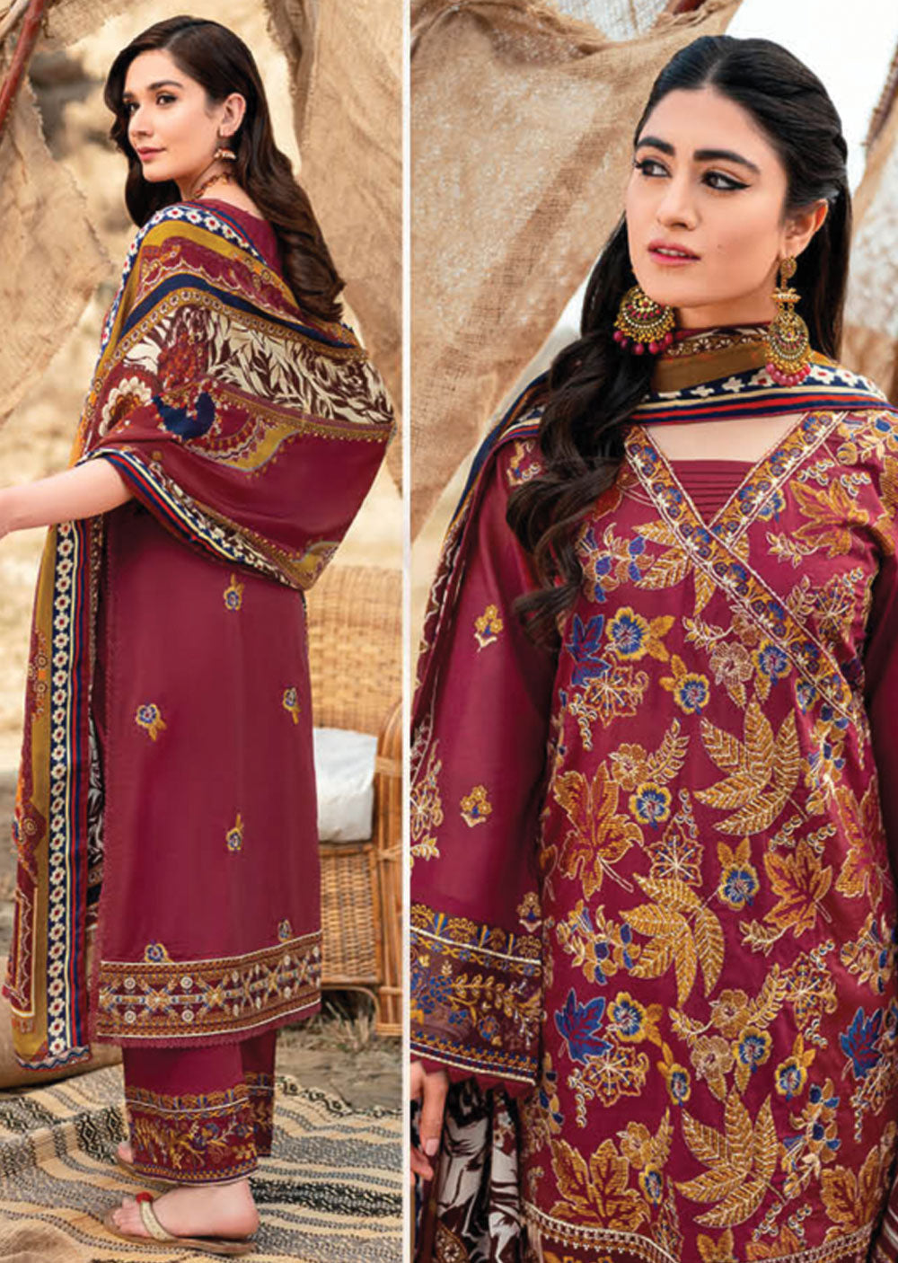 Y-605 - Unstitched - Ramsha Riwayat Luxury Lawn Vol 06 2023 - Memsaab Online