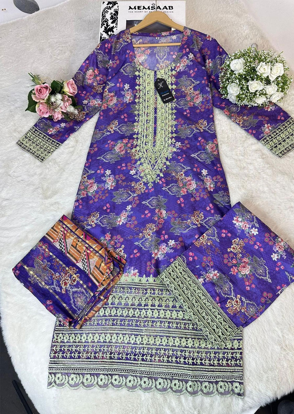 ASK605 Readymade Printed Lawn Suit - Memsaab Online