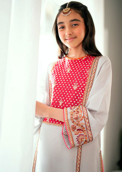 MS-24605 White Kids Designer Suit - Memsaab Online