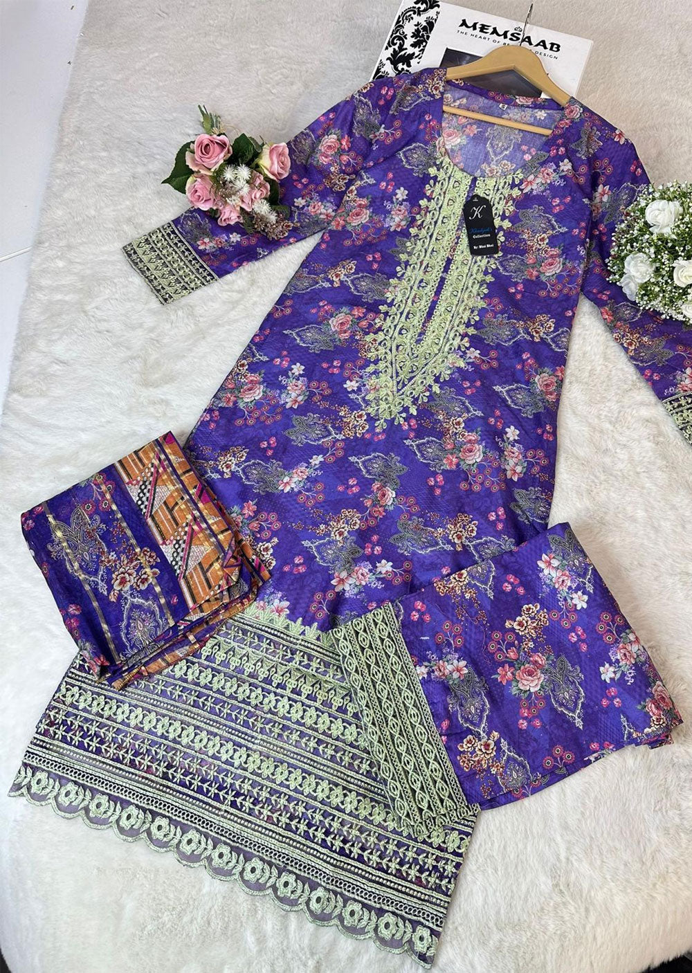 ASK605 Readymade Printed Lawn Suit - Memsaab Online