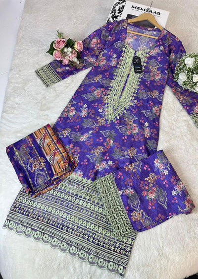 ASK605 Readymade Printed Lawn Suit - Memsaab Online