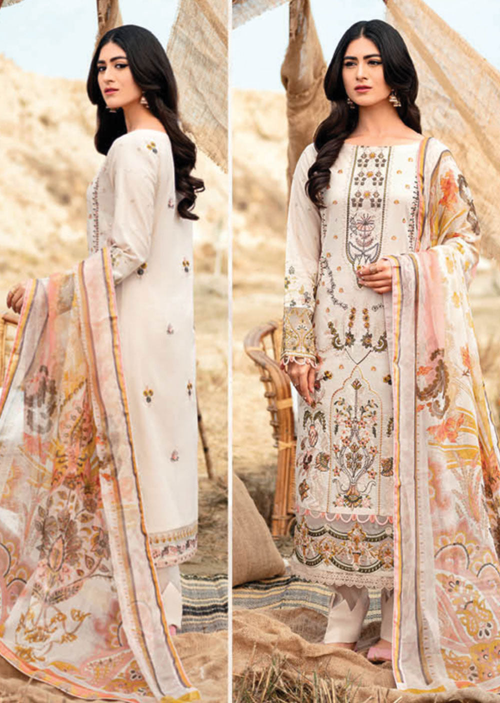 Y-606 - Unstitched - Ramsha Riwayat Luxury Lawn Vol 06 2023 - Memsaab Online