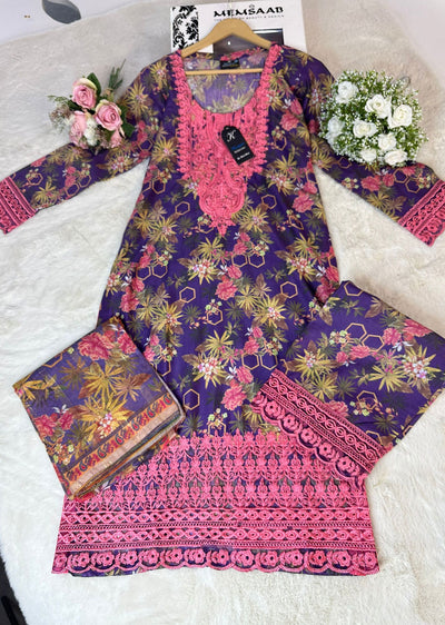 ASK606 Readymade Printed Lawn Suit - Memsaab Online