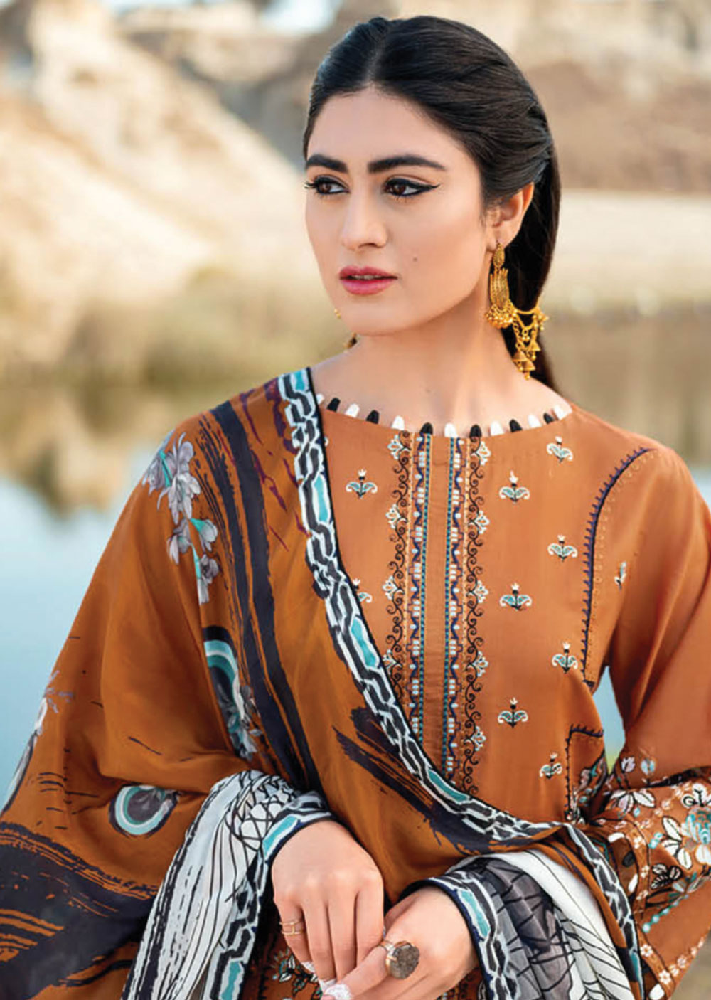 Y-607 - Unstitched - Ramsha Riwayat Luxury Lawn Vol 06 2023 - Memsaab Online