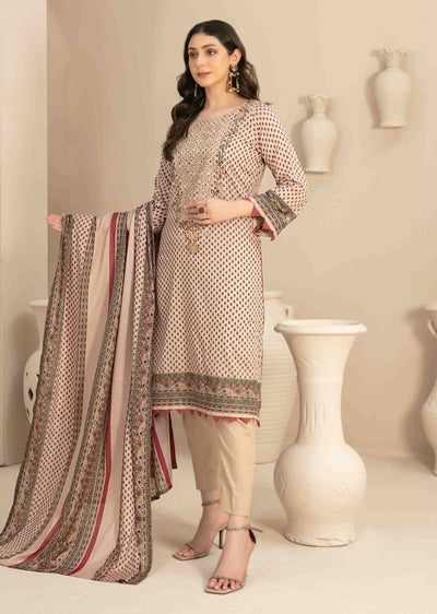 D-3460 - Readymade - Naama Embroidered Lawn By Tawakkal 2024 - Memsaab Online