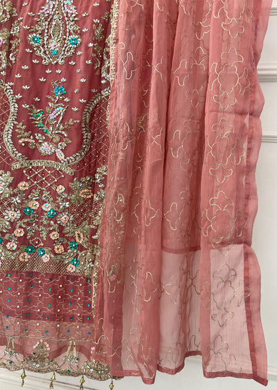 SLM613 Rum - Readymade Pink Chiffon Outfit - Memsaab Online