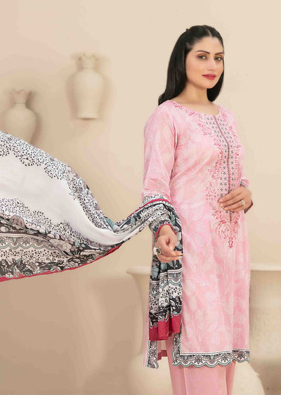 D-3462 - Readymade - Naama Embroidered Lawn By Tawakkal 2024 - Memsaab Online