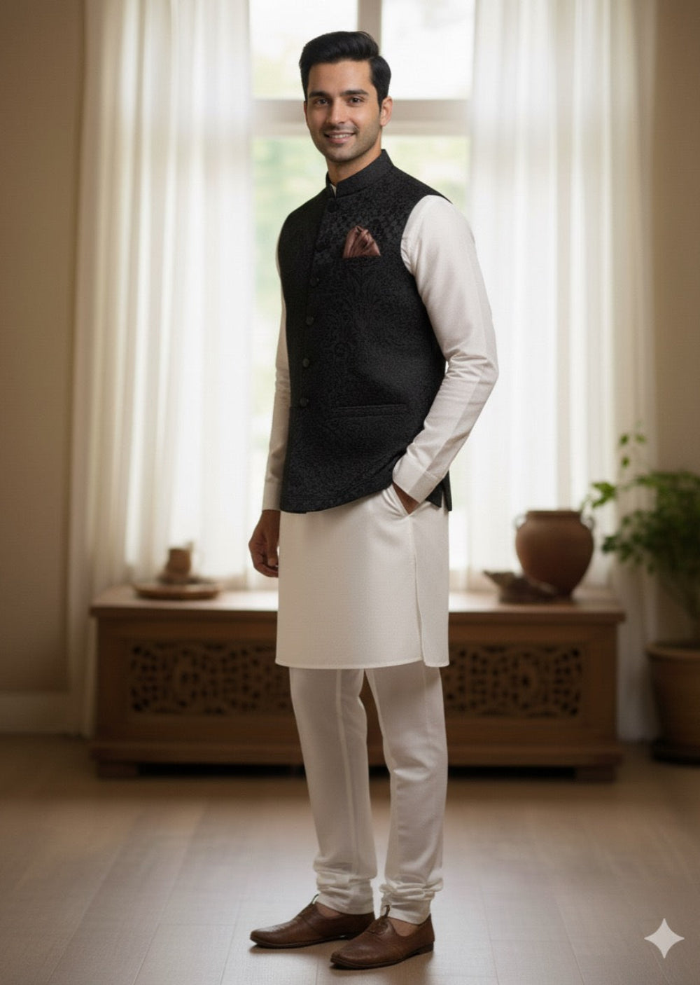 GS-5076 Readymade Elegant Embroidered Waistcoat 2025 - Memsaab Online