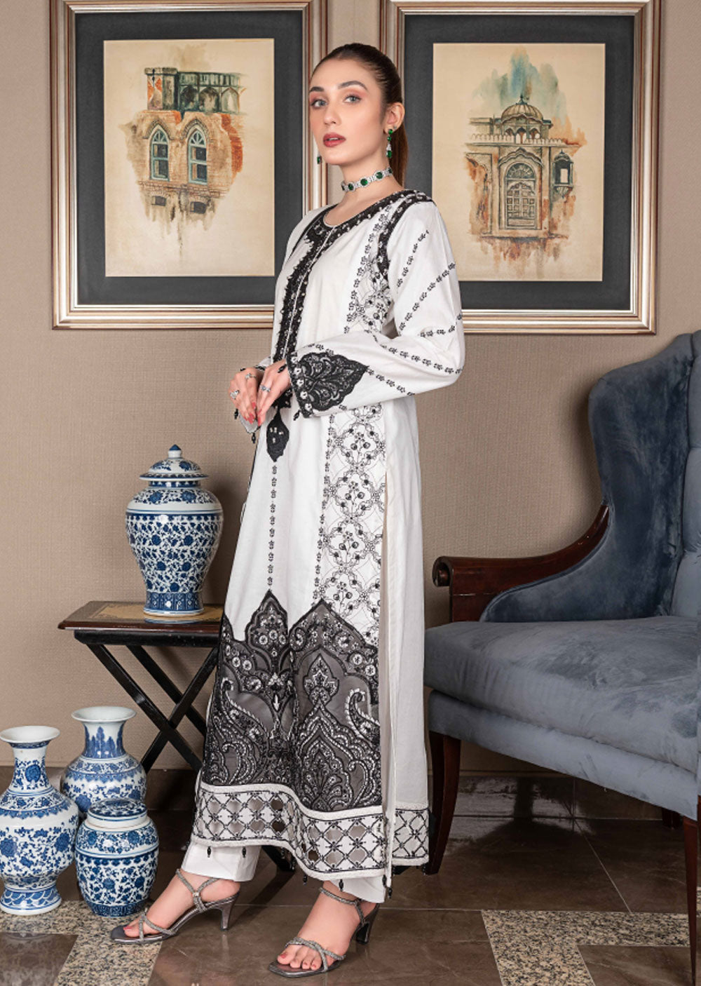 AL-632 - Readymade - Mother & Daughter Luxury Emboirdered Collection 2023 - Memsaab Online