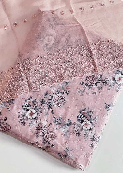 D369 Pink Unstitched Cotton Suit - Memsaab Online