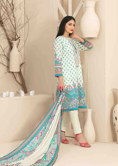 D-3463 - Readymade - Naama Embroidered Lawn By Tawakkal 2024 - Memsaab Online