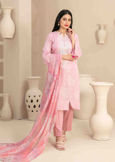 D-3464 - Readymade - Naama Embroidered Lawn By Tawakkal 2024 - Memsaab Online