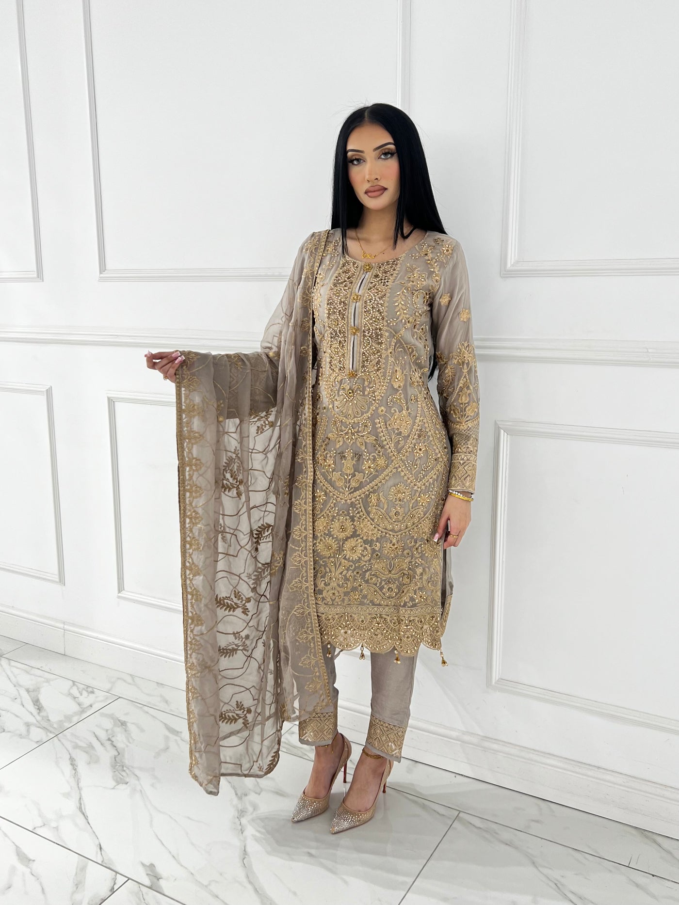 PS0828 Readymade Chiffon Suit - Memsaab Online