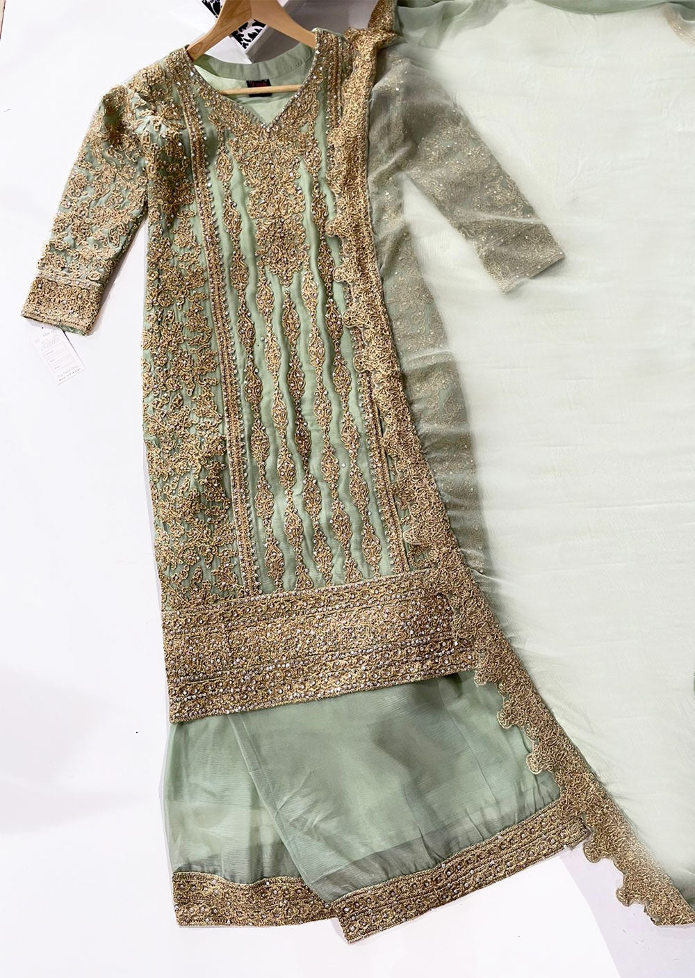 SHAZ6572 Mint Readymade Mother & Daughter Dress - Memsaab Online
