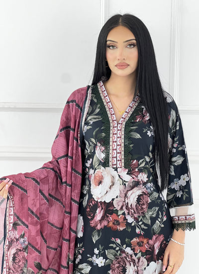 BUT-123- Readymade linen Printed suit 2025 - Memsaab Online