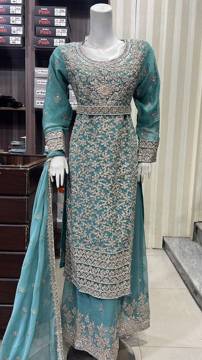 SHAZ9009 Chiffon Ghotta Work Suit - Memsaab Online