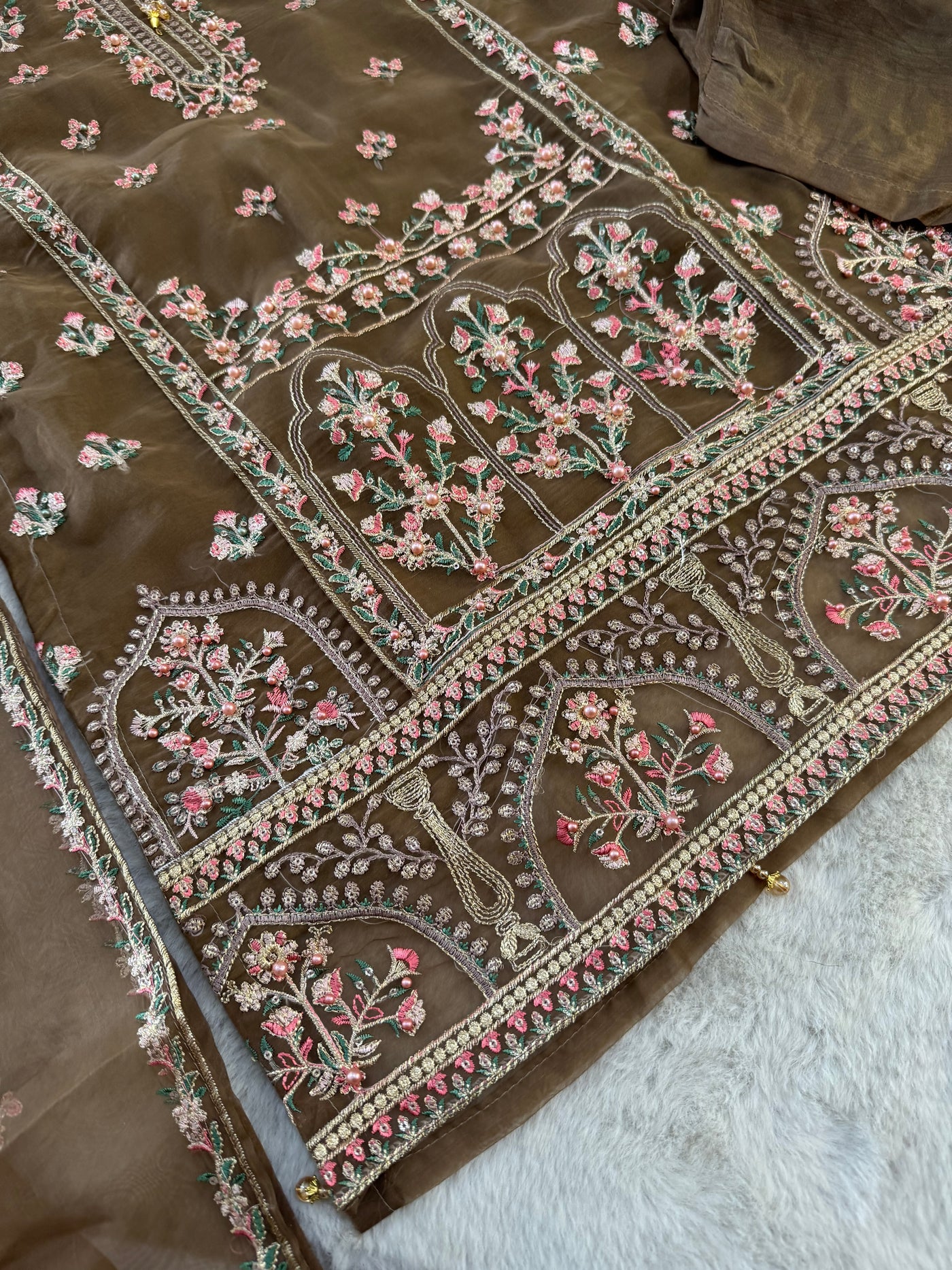 HK108 - Brown - Readymade Linen outfit - Memsaab Online