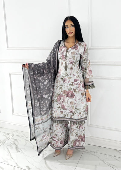 BUT-130- Readymade linen Printed suit 2025 - Memsaab Online