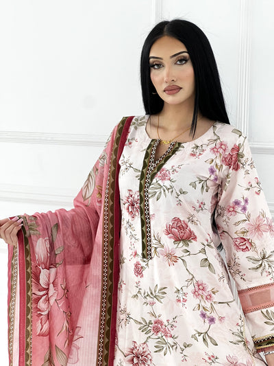 BUT-124- Readymade linen Printed suit 2025 - Memsaab Online