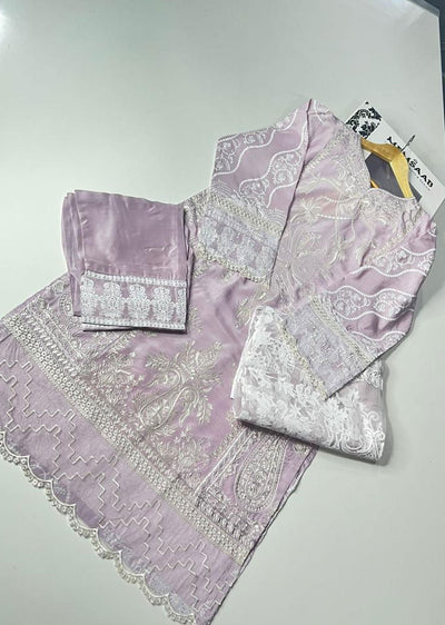 HSS-69 Lilac Readymade Cotton Suit - Memsaab Online