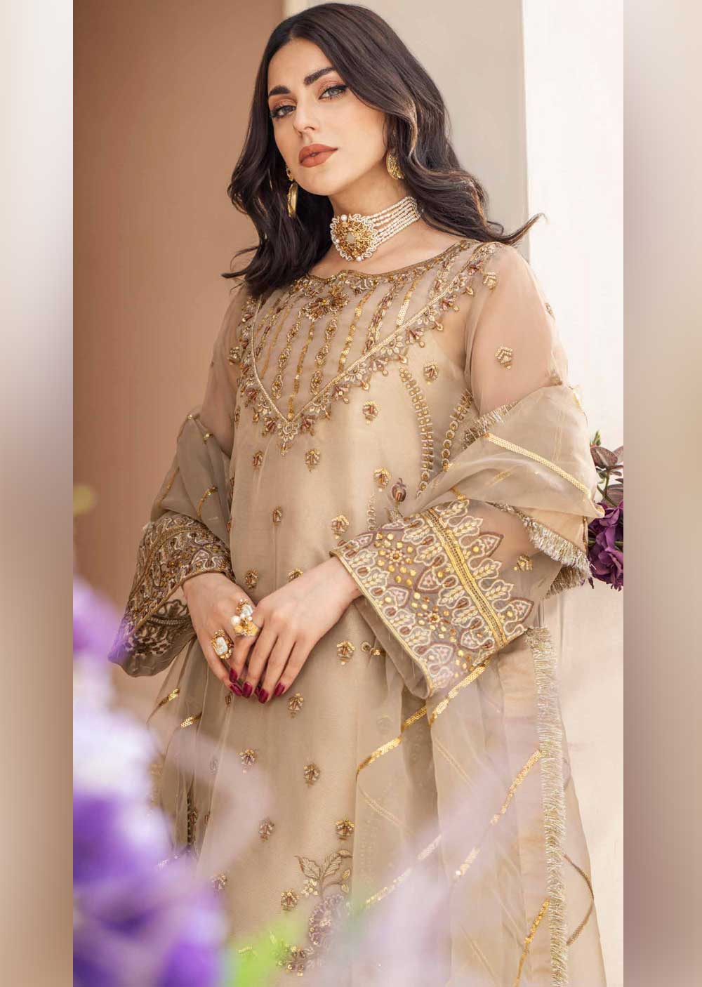 QFD-0069 - Readymade - Mashq Zainab Luxury Chiffon Collection 2023 - Memsaab Online