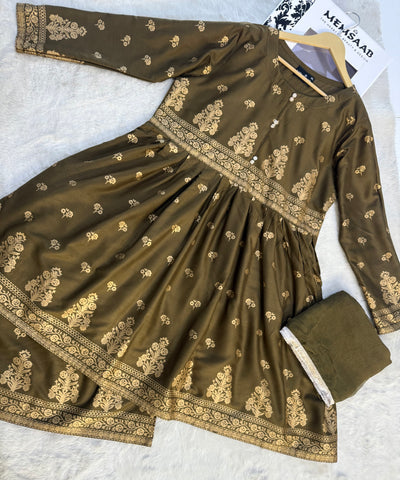 HK197 - Olive - Readymade Linen Outfit - Memsaab Online