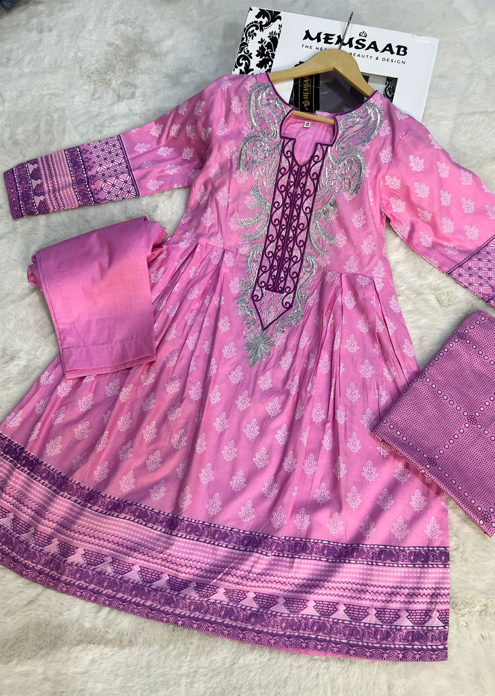 AMT47006 - Readymade Lawn Suit - Memsaab Online