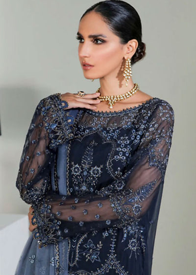 UF-D185 - Readymade - Baroque Embroidered Chiffon Suit 2024 - Memsaab Online