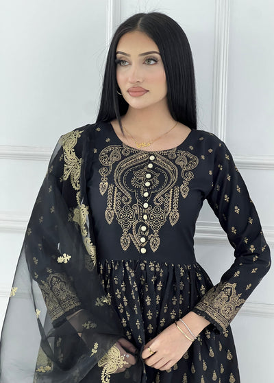 HK245 Gavinchi - Black Readymade Mother & Daughter Dress - Memsaab Online