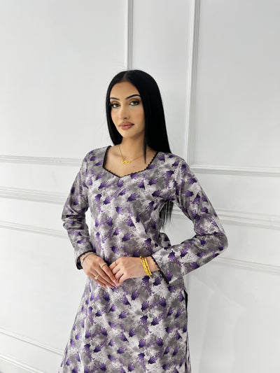 BUT-113 - Grey - S.Prints Printed Lawn Co-ords - Memsaab Online