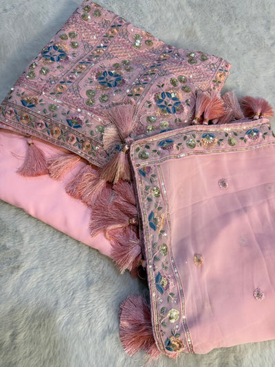 ASF8891 - Unstitched - Heavy Chiffon Sequence Suit - Memsaab Online