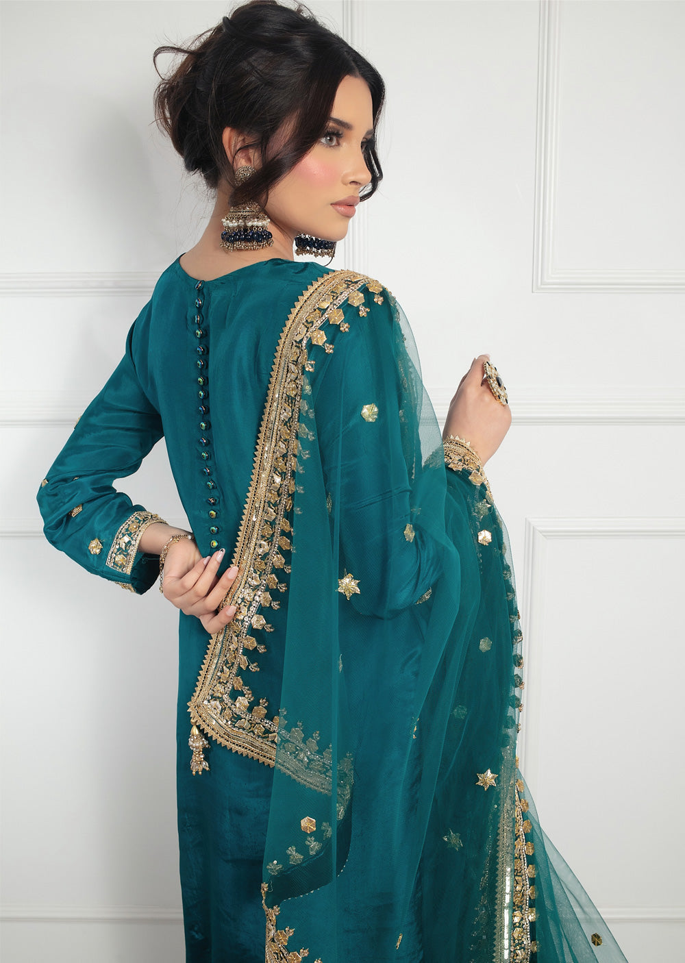 SRB1221 - Rubab - Teal- Sehrish.B Designer - Memsaab Online