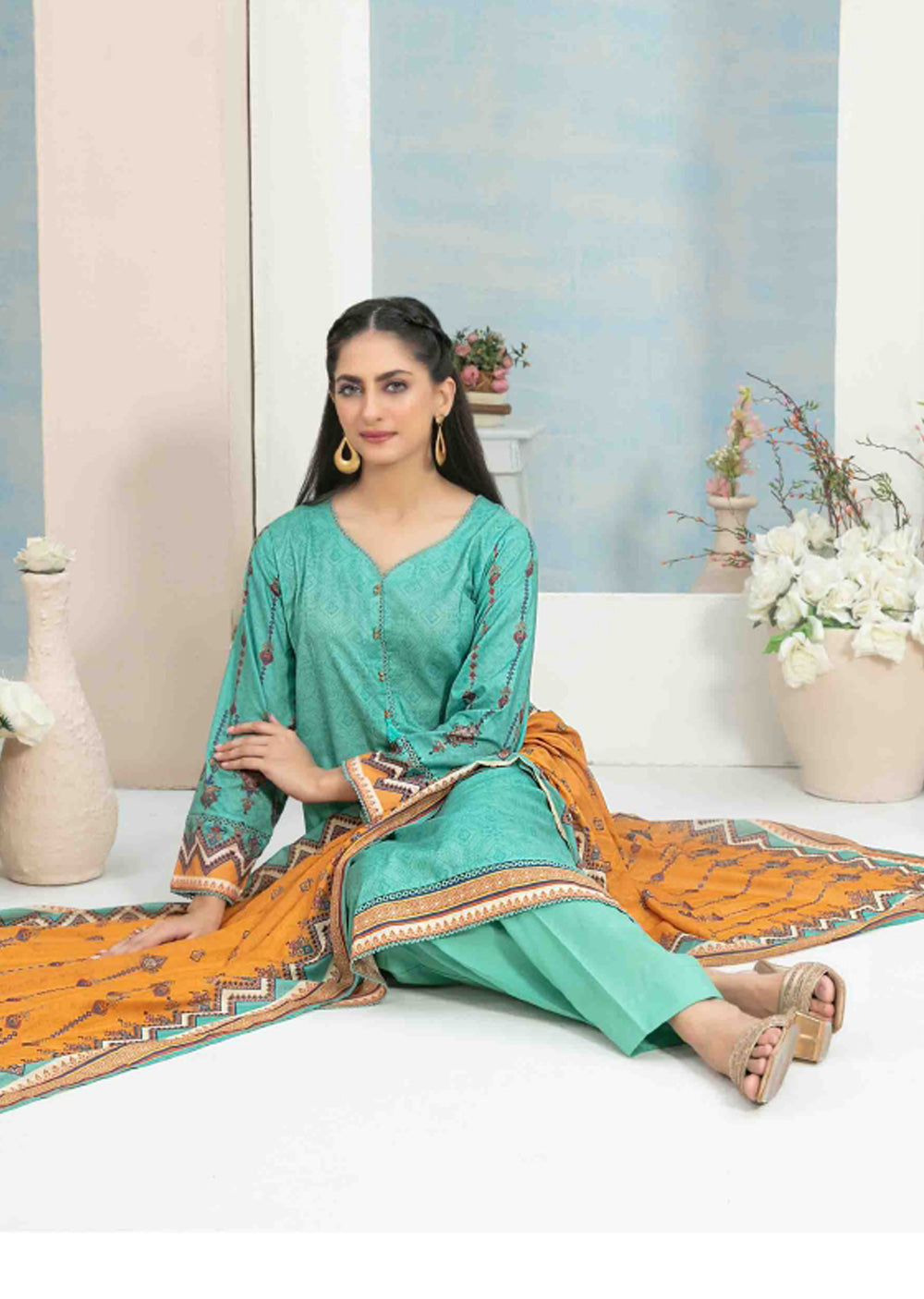 D-3637 Readymade - Hafa Lawn Suit - Memsaab Online